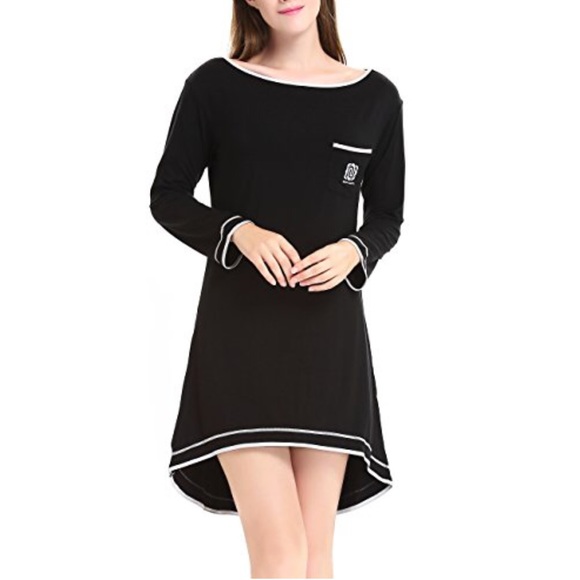 NWOT Nora Twips T-Shirt Off Shoulder Sleep Dress with Curved Hem Size Small - Picture 3 of 14